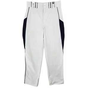 Champro MEDIUM White Navy Blue Baseball Pants Mens Athletic Sporty Piping